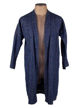 VISVIM S/S 2013 Indigo Cotton Linen Sanjuro Kimono Denim Coat Jacket Sz JP 3